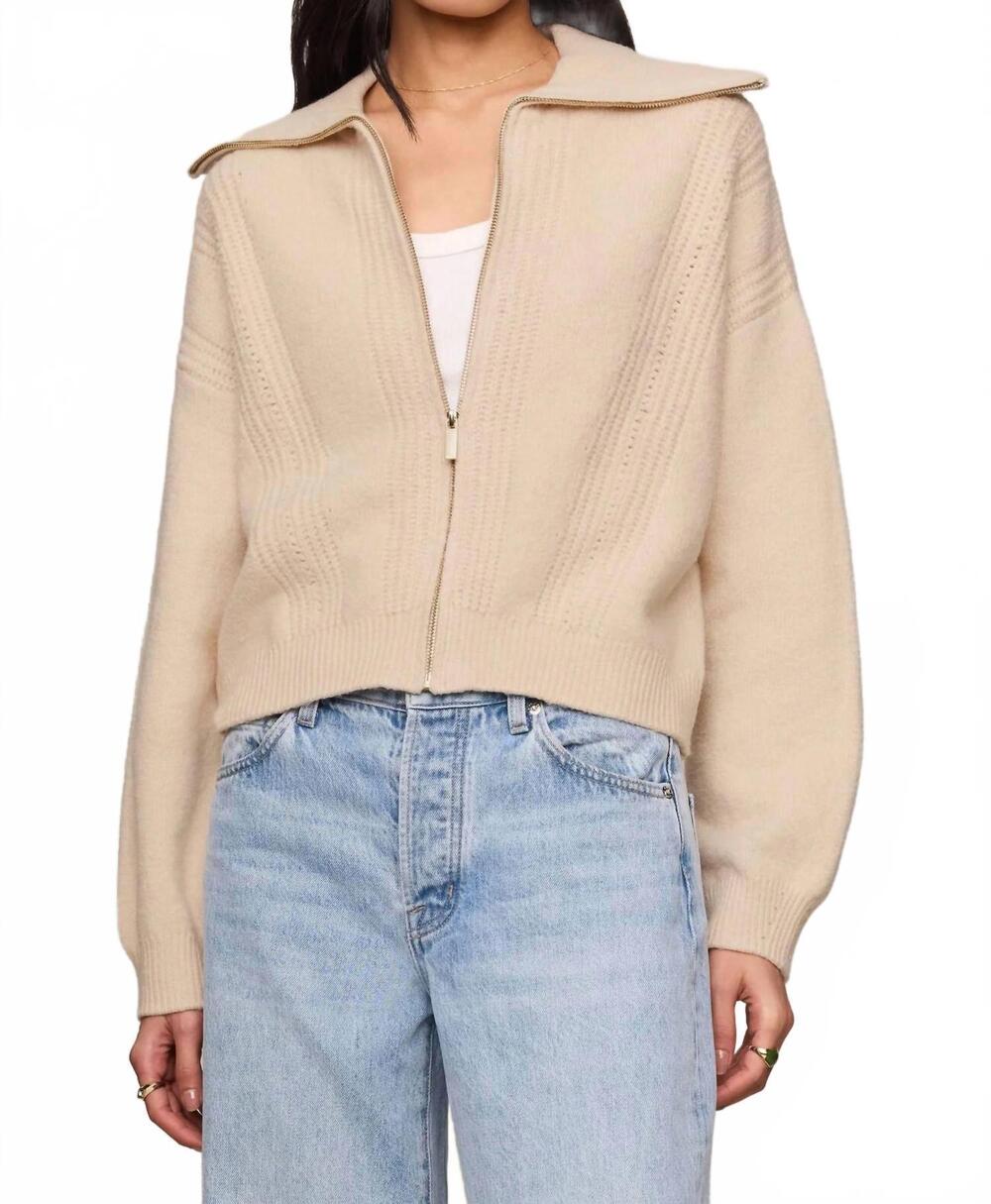 NEW Z SUPPLY silverlake zip cardigan in beige